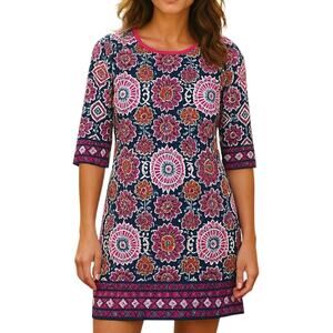 Eliza J Shift Dress Womens 8 Retro Office Casual Party Evening‎ Vibrant Brunch